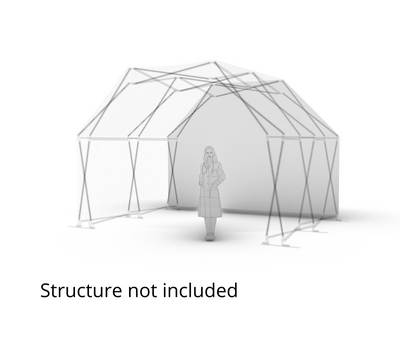 Visualización Konligo 3D de la estructura del evento Arko470 con fondo exterior blanco (estructura no incluida), ahora disponible en MTN SHOP US.