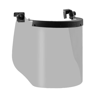 Panoramic KASK ARC VISOR ATPV10 arc flash face shield made of high-quality polycarbonate with 30mm EURO slots attachment system and universal carrier.