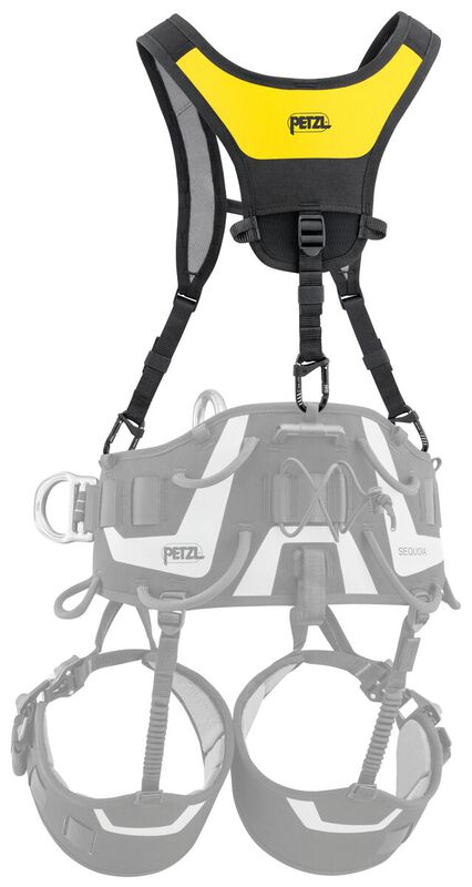 Petzl SEQUOIA Shoulder Straps installed on a SEQUOIA harness, rear view - imagen 4