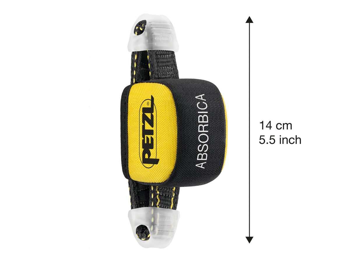 Petzl ABSORBICA Compact Energy Absorber – The Petzl ABSORBICA is a Compact Energy Absorber for use in combination with a JANE Lanyard to make a fall arrest lanyard. Two options for installation on the harness, according to the frequency of manipulation. Certification(s): CE EN 355, EAC. Shop now. – Now available at MTN Shop US. - imagen 3