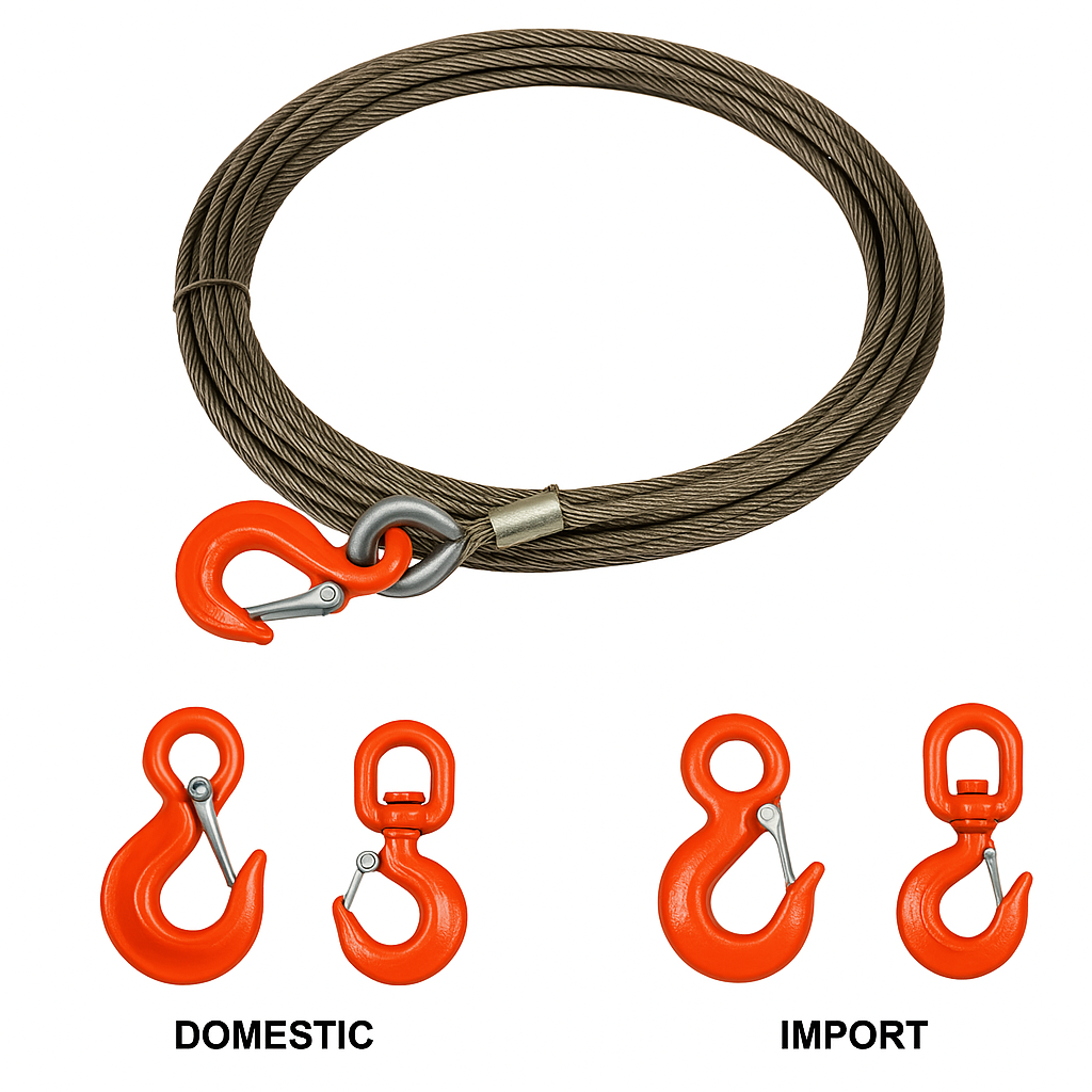Lift All 1/2 Inch Winch Line W/Swivel Hook & Latch One End & Permaloc - imagen 2