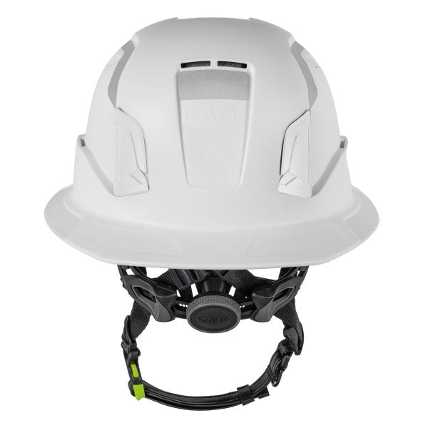 KASK Zenith X2 Air Full Brim Hi Viz safety helmet in white, rear view with dial adjustment - imagen 6