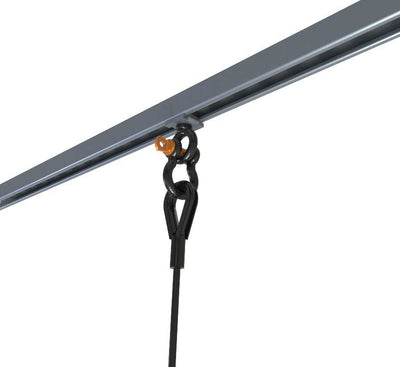 Adaptive Technologies Group CG-EB-500-KT eyebolt in overhead strut with cable and thimble below