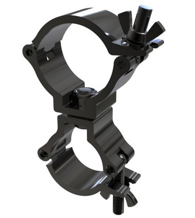 Adaptive Technologies Group black MC tandem swivel truss clamp with two clamp jaws and wing bolts