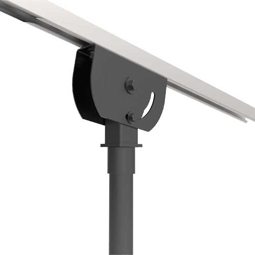 Adaptive Technologies Group MP-1.5NPT-GSA gimballed ceiling mount on a sloped ceiling with pipe drop