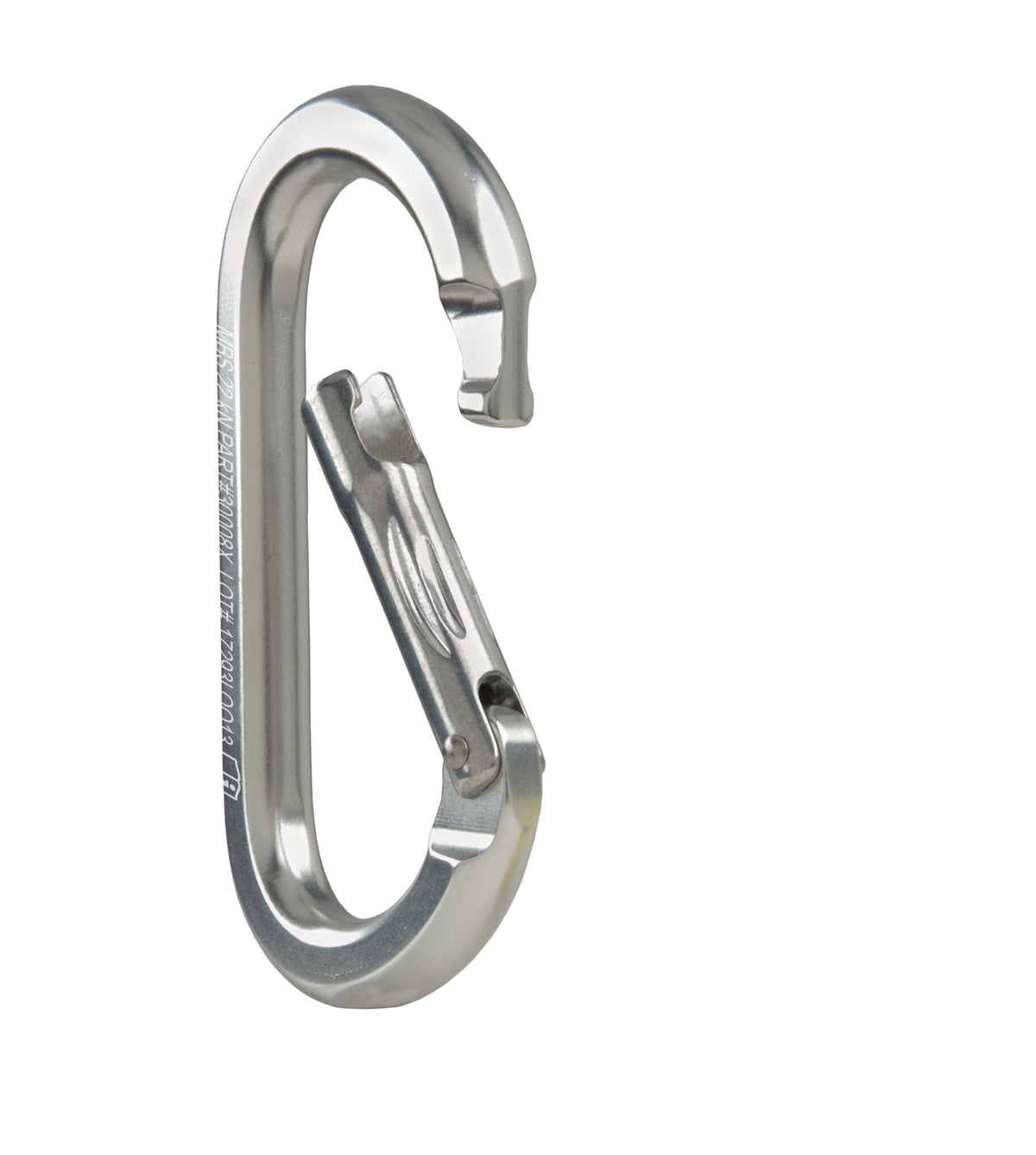 CMC Aluminum Oval Carabiner, aluminium oval locking carabiner for rigging, rear view - imagen 5