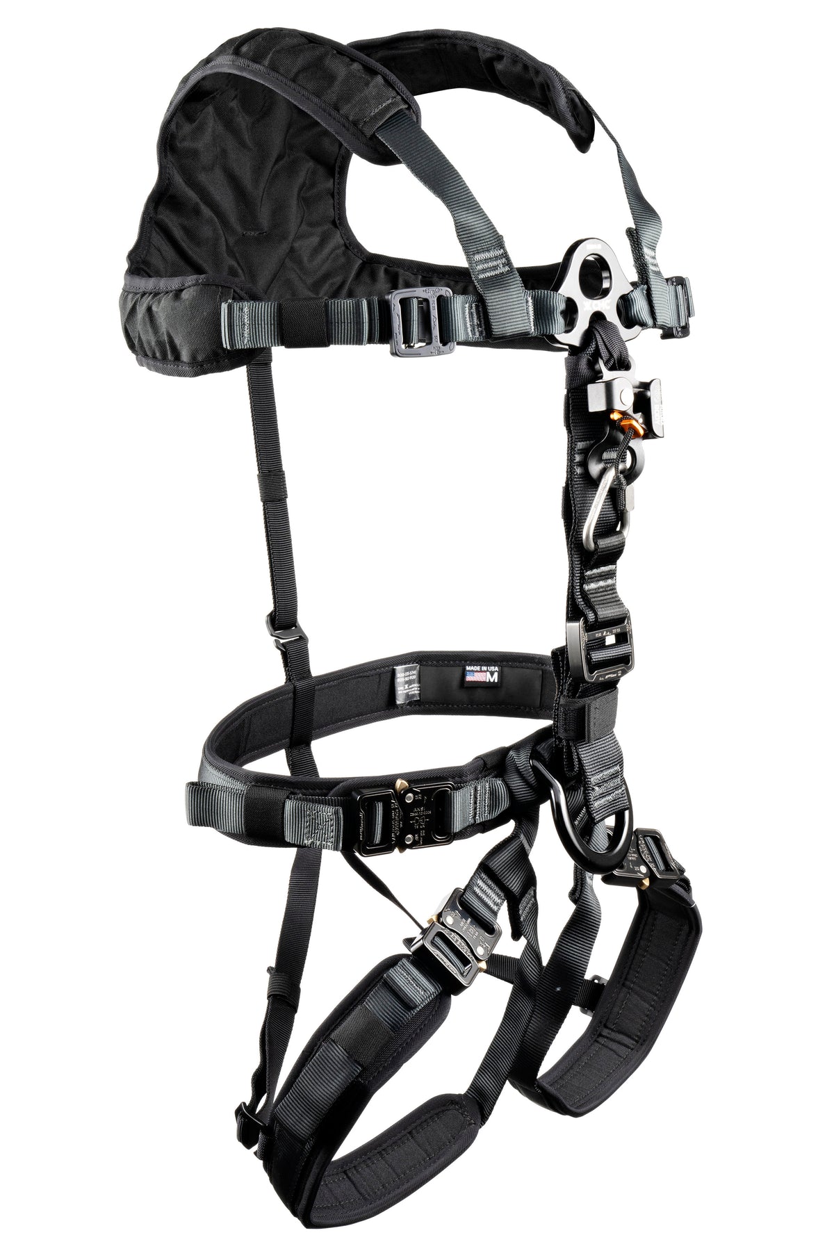 CMC Outback Convertible Harness, convertible full-body rescue harness with adjustable straps, close-up detail - imagen 6