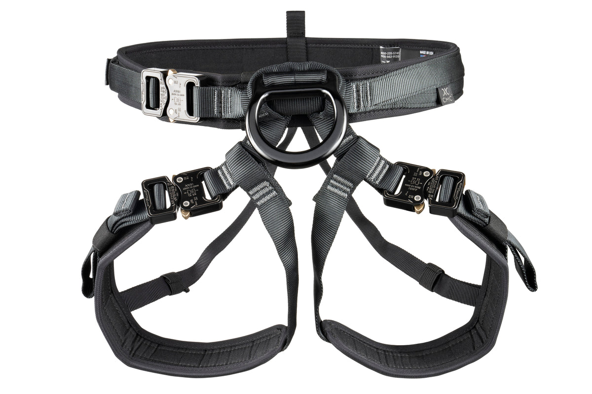 CMC Outback Convertible Harness, convertible full-body rescue harness with adjustable straps, shown in use - imagen 7