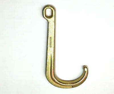 Gancho en forma de J corto forjado con una capacidad de 5400 lb en proporción 4:1 y cromado de zinc amarillo
