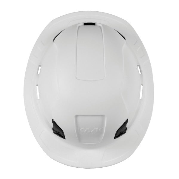 KASK Zenith X2 Full Brim safety helmet in white, top view showing the full brim shape - imagen 5