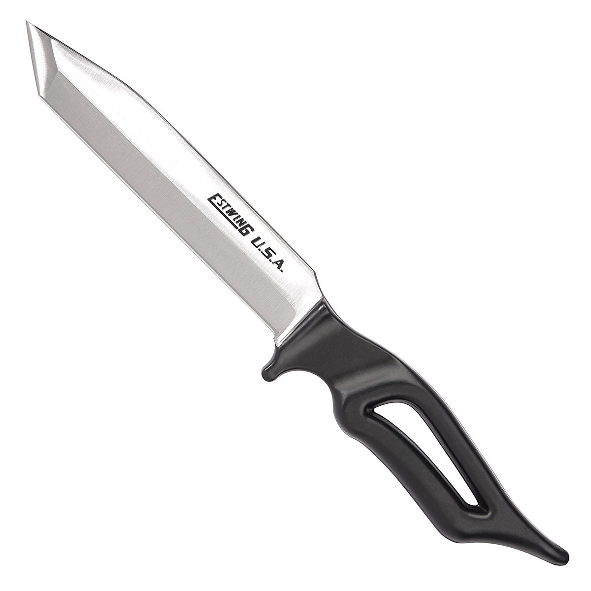 Estwing® 4" and 6" Fixed Blade Steel Tanto Knife– Estwing’s Tanto Knife is the ultimate in durability and design. Styled after japanese swords, it has a dagger like design. It is also lightweight and easy to carry. The Tanto is forged in one piece of U.S. steel, with hand sharpened edges and an outdoor powder coated hilt. The double beveled blade makes it easy to sharpen. The Tanto knife is available in the 4" or 6" blade and comes with a high quality nylon sheath. – Now available at MTN Shop US. - imagen 5