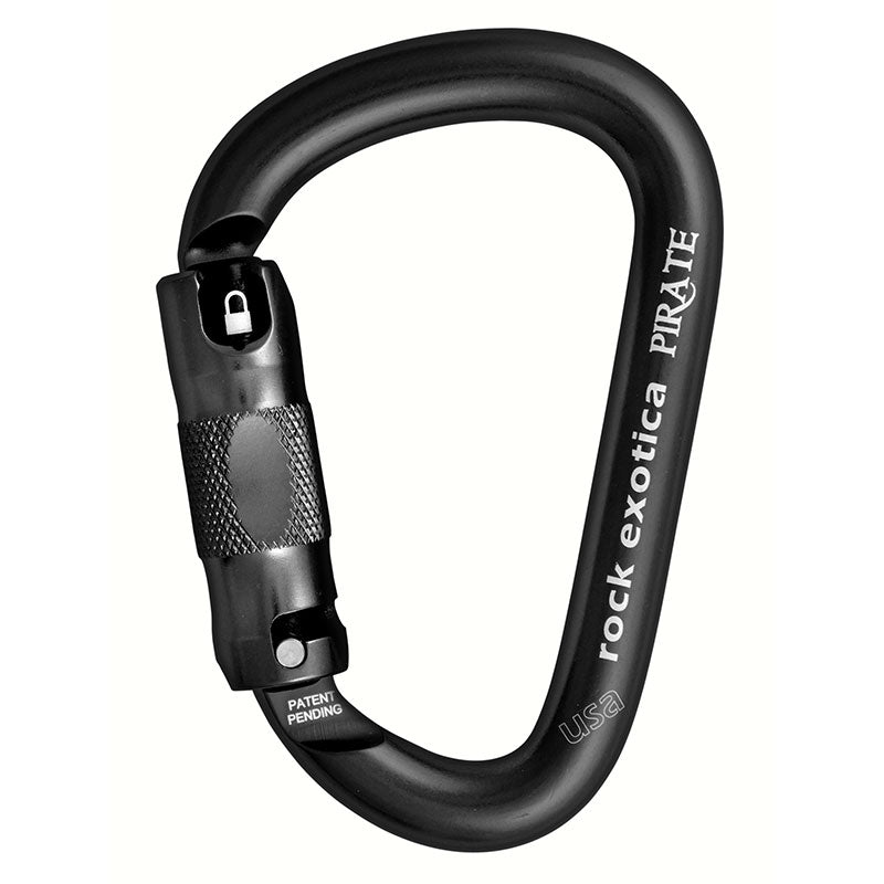 Rock Exotica Pirate Auto-Lock Carabiner– As an HMS, or pear-shaped carabiner, the Pirate easily accommodates the use of a wide range of gear, webbing or ropes - either as a belay biner at the harness. – Now available at MTN Shop US. - imagen 2