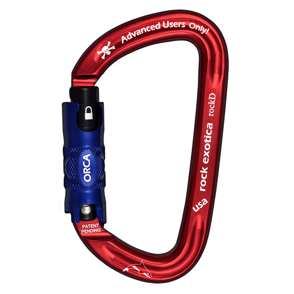 Rock Exotica rockD ORCA-Lock Carabiner– The ORCA is a unique gate system that lifts up and twists just like many traditional auto-locks, but can be set to remain in the unlocked position. – Now available at MTN Shop US.