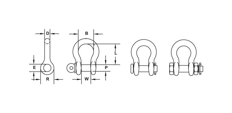 CM Shackle – Screw Pin (Carbon Steel)– Buy CM Carbon Steel Shackles in 1/4", 5/16", 3/8", 1/2", 5/8", 3/4" sizes. Highest WLL shackles, painted black for theatrical use. M646B, M647B, M648B, M650B, M651B, M652B – Now available at MTN Shop US. - imagen 7