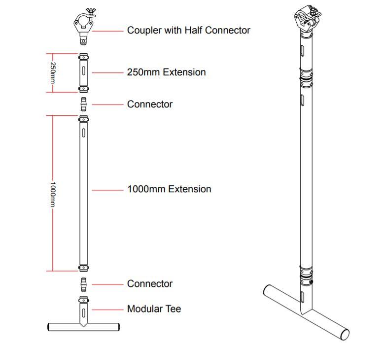 Abrazadera Doughty con Medio Conector en sistema de rigging modular - MTN Shop - imagen 3
