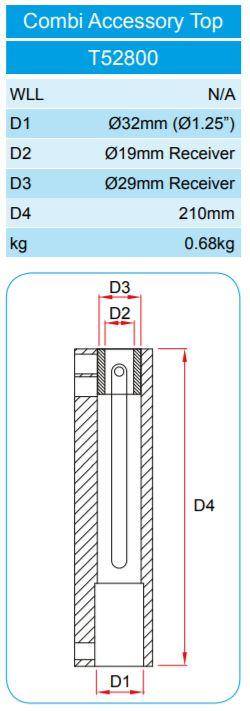 Doughty Combi Top– A 29mm receiver with the option of receiving 19mm spigots. Fit 32mm diameter tube. Complement Doughty large selection of lighting stands. – Now available at MTN Shop US.
