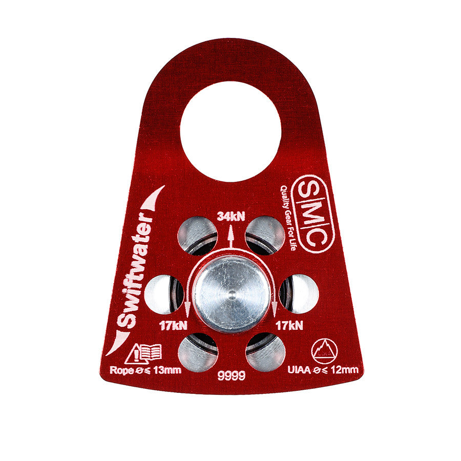 PMI SMC Swiftwater Aluminum 2” Pulley– The SMC Swiftwater Pulley has added features to meet the unique requirements of Swift Water Rescue. Integrated side plate holes minimize hydroplaning when in use – Now available at MTN Shop US.