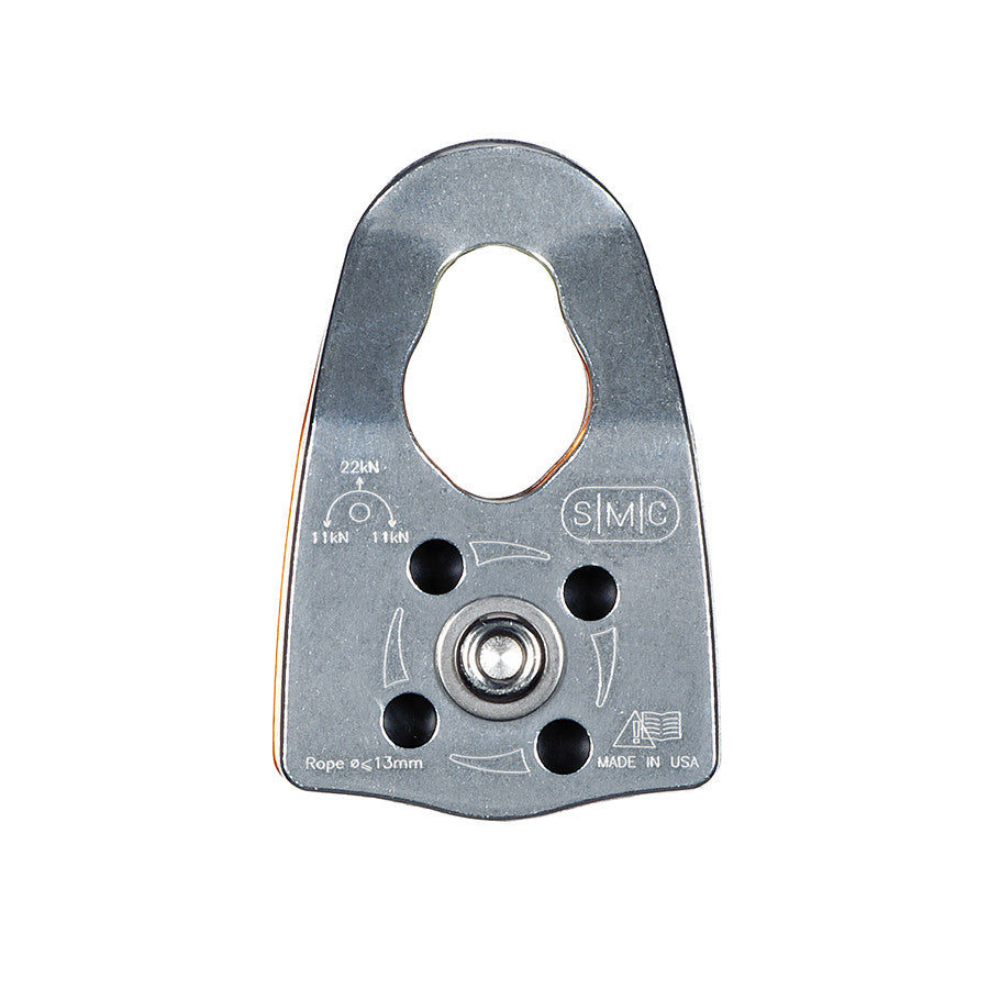PMI SMC CRx Crevasse Rescue Pulley– The SMC CRx Pulley small yet strong and efficient. Includes prusik minding capability for use in a 2-to-1 C-system or a 3-to-1 Z-system. Supports rope up to 1/2" – Now available at MTN Shop US.
