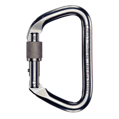 Mosquetón de acero inoxidable con bloqueo grande D PMI SMC: los mosquetones de acero inoxidable con bloqueo grande D de SMC son ideales para profesionales de rescate. Se adapta fácilmente a los rieles de la caja de arena; Acabado en acero inoxidable o revestimiento negro: ahora disponible en MTN Shop US.