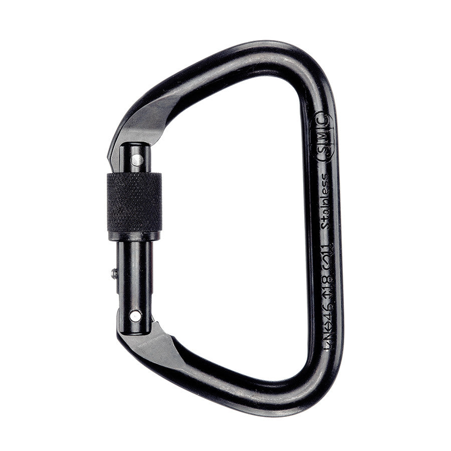 PMI SMC Large Locking D Stainless Steel Carabiner– The SMC Large Locking D Stainless Steel Carabiners are ideal for rescue professionals. Easily fits over litter rails; stainless steel or black coated finish – Now available at MTN Shop US.