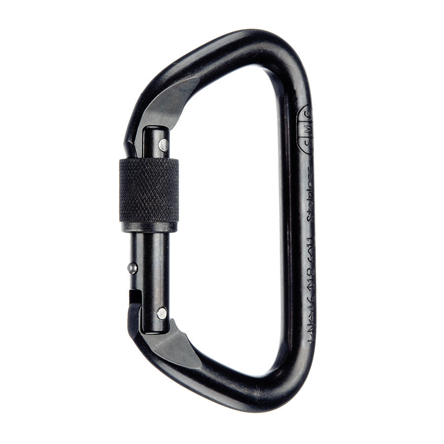 PMI SMC Large Locking D Stainless Steel Carabiner– The SMC Large Locking D Stainless Steel Carabiners are ideal for rescue professionals. Easily fits over litter rails; stainless steel or black coated finish – Now available at MTN Shop US.