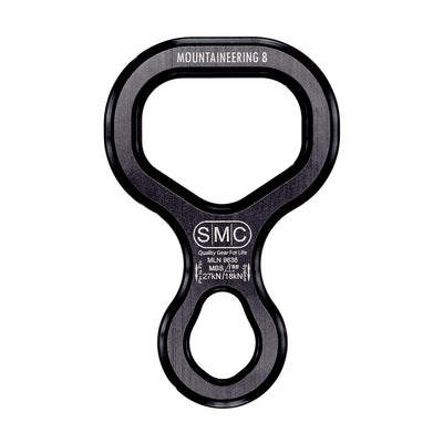 PMI SMC Mountaineering 8: el descensor Mountaineering 8 de SMC es fácil de montar y operar con guantes. Acción muy suave en aseguramiento o rápel y funciona bien con cuerdas simples y dobles. Ahora disponible en MTN Shop US.