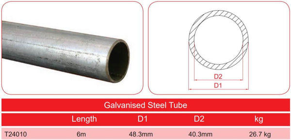 Galvanized Steel Tube (2'' Diameter). Supplied by MTN Shop