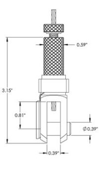 Griplock - Grip for 3/32" & 1/8" cable with locking pin - imagen 2