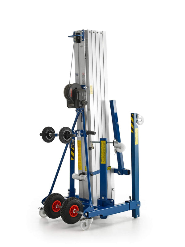 Kuzar Industrial Lifter 300kg/7.3m - HAMMER 73– Made in Spain, this highly affordable heavy-duty stacker is incorporated with an Inertia Brake System. It has high-quality wheels and a powerful winch for efficient lifting. – Now available at MTN Shop US.