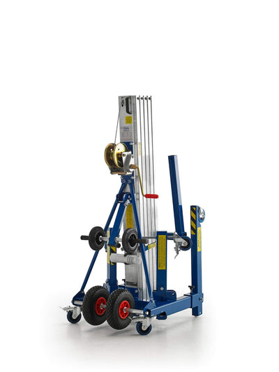Elevador industrial Kuzar 200kg/5m - HAMMER 50– Fabricado en España, el HAMMER 50 tiene ruedas de alta calidad para facilitar el movimiento y un potente cabrestante para una elevación eficiente – Ahora disponible en MTN Shop US.