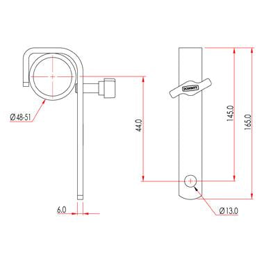 Abrazadera de gancho recto Doughty (acero) - Se adapta a tubos de 1,9-2'' - MTN Shop - imagen 2
