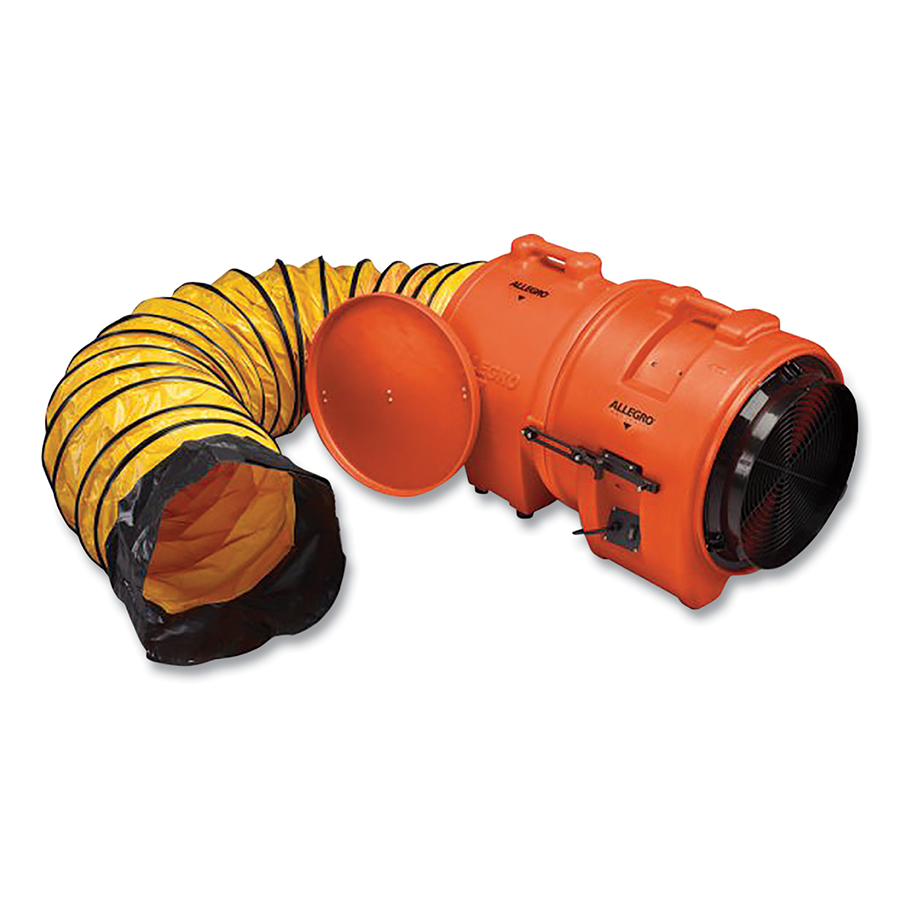 Allegro Axial Plastic Blower, 1 hp, 115V, 16 in, w/Canister, 15 ft