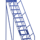 Vestil LAD-12-14-G Steel Rolling Warehouse Ladder 58 Degree 12 Grip Strut 23-9/16 In. Step Width 350 Lb. Capacity Blue