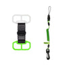 Leash with green and black design on a white background
