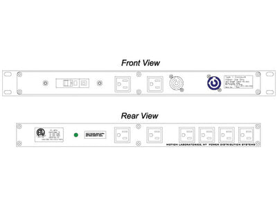 Motion Labs Rac Pac rack mount power distribution unit with breakered outlets for equipment racks