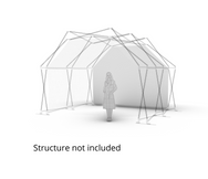 Konligo 3D visualization of the Arko470 event structure with inner white backdrop (structure not included), now available on MTN SHOP US. - imagen 3