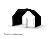 Konligo 3D rendering of Arko470 black outside membrane with human scale reference, now available on MTN SHOP US. - imagen 2