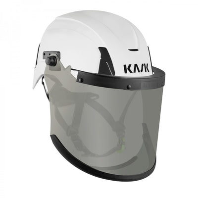 ARC VISOR ATPV27 ERGO high-performance kask helmet visor featuring a smoke tint panoramic lens and 27.0 cal/cm² arc flash protection.