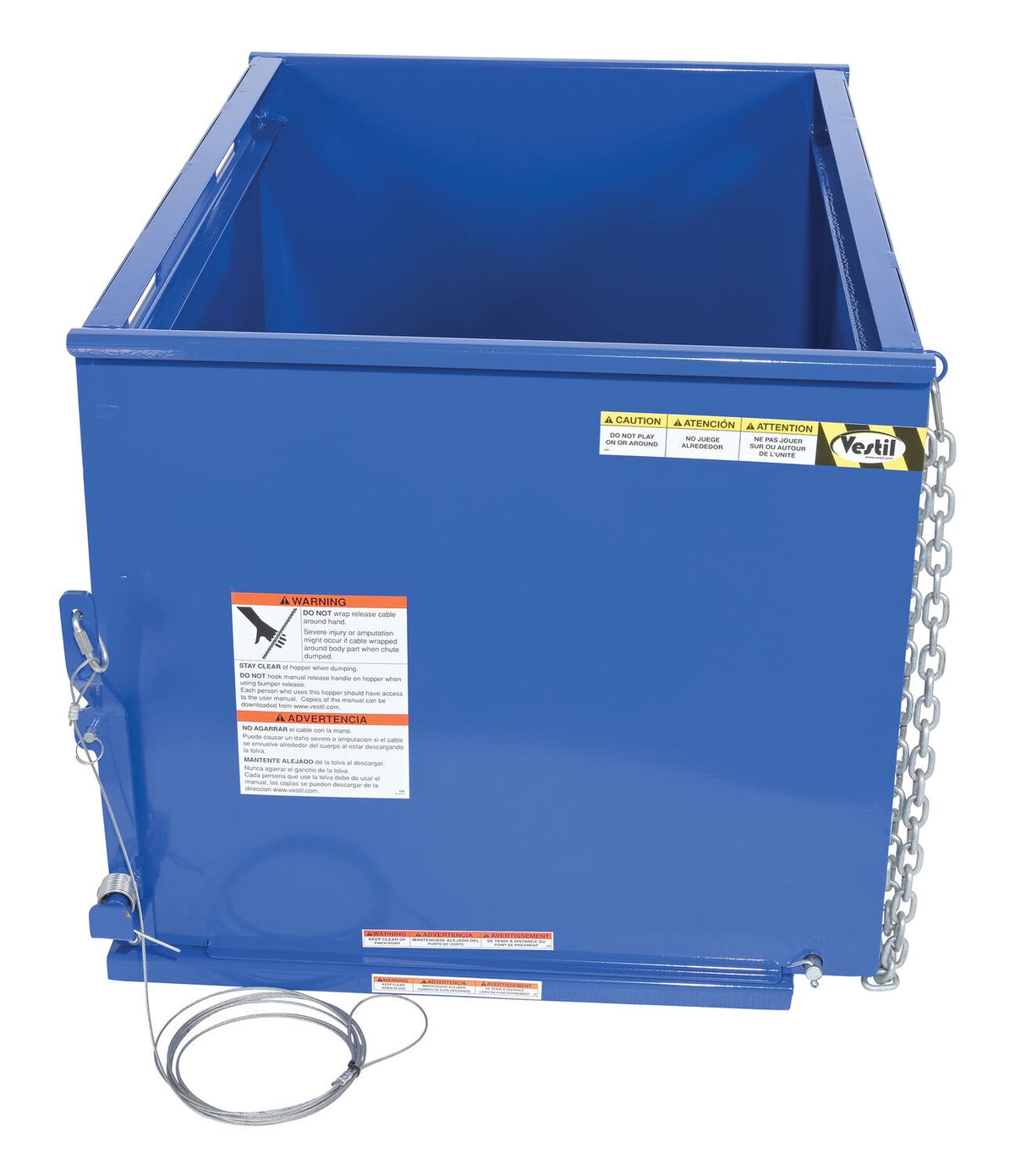 Tolva de fondo abatible de Vestil Manufacturing Corp– – Ahora disponible en MTN Shop US.