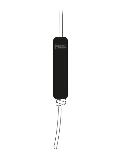 Black Petzl pipe ballast for stabilizing tripods and anchors.
