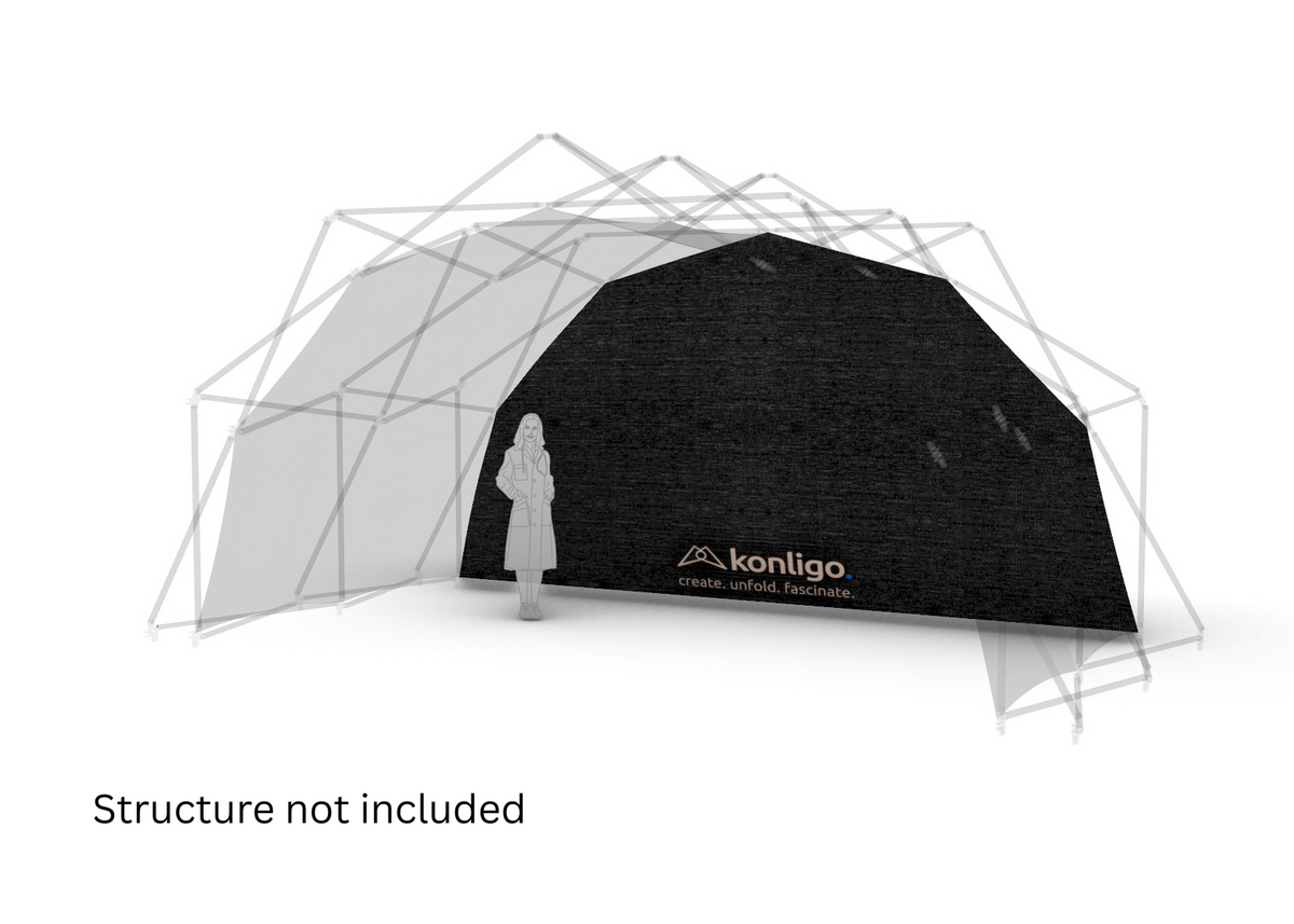 Konligo Fastival black inner backdrop attached to event structure 3D illustration, structure not included, now available on MTN SHOP US. - imagen 5