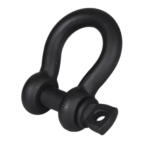 Green Pin Theatre Shackle SC matte black bow shackle with screw collar pin, front view - imagen 2