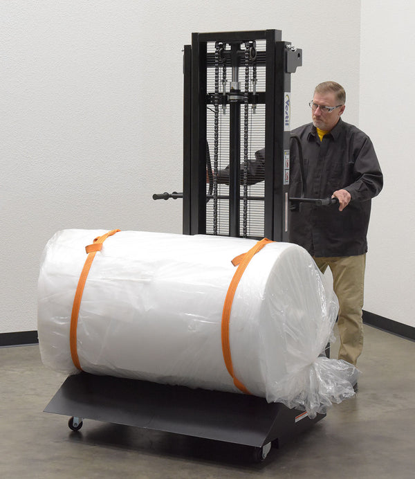Vestil Manufacturing Corp Roll Material Transporter with DC Powered Lift Feature– – Now available at MTN Shop US.