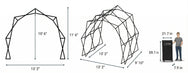 Konligo commercial pop-up tent open and closed dimensions in feet and centimeters - imagen 9