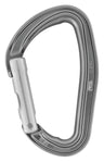 Petzl Djinn aluminum grey sport climbing carabiner with Keylock system, straight or bent gate.