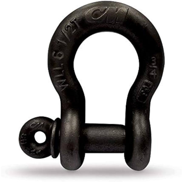 CM Shackle – Screw Pin (Carbon Steel)– Buy CM Carbon Steel Shackles in 1/4", 5/16", 3/8", 1/2", 5/8", 3/4" sizes. Highest WLL shackles, painted black for theatrical use. M646B, M647B, M648B, M650B, M651B, M652B – Now available at MTN Shop US. - imagen 8