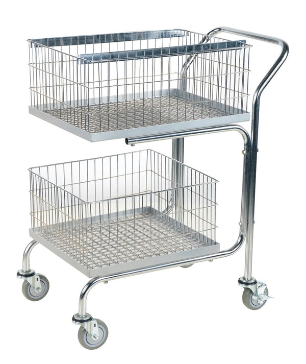 Vestil Manufacturing Corp Double Tray/Double Basket Mail Cart– – Now available at MTN Shop US.