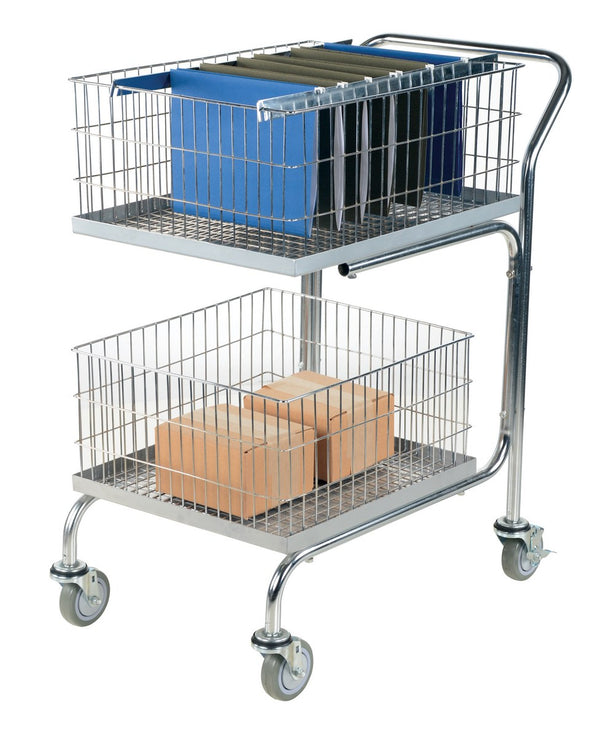 Vestil Manufacturing Corp Double Tray/Double Basket Mail Cart– – Now available at MTN Shop US.