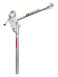 OZ Lifting Alumi-Lite aluminum OZA500DAV-HND2 davit crane featuring a manual hand crank winch and cable system, side view on a white background. - imagen 6