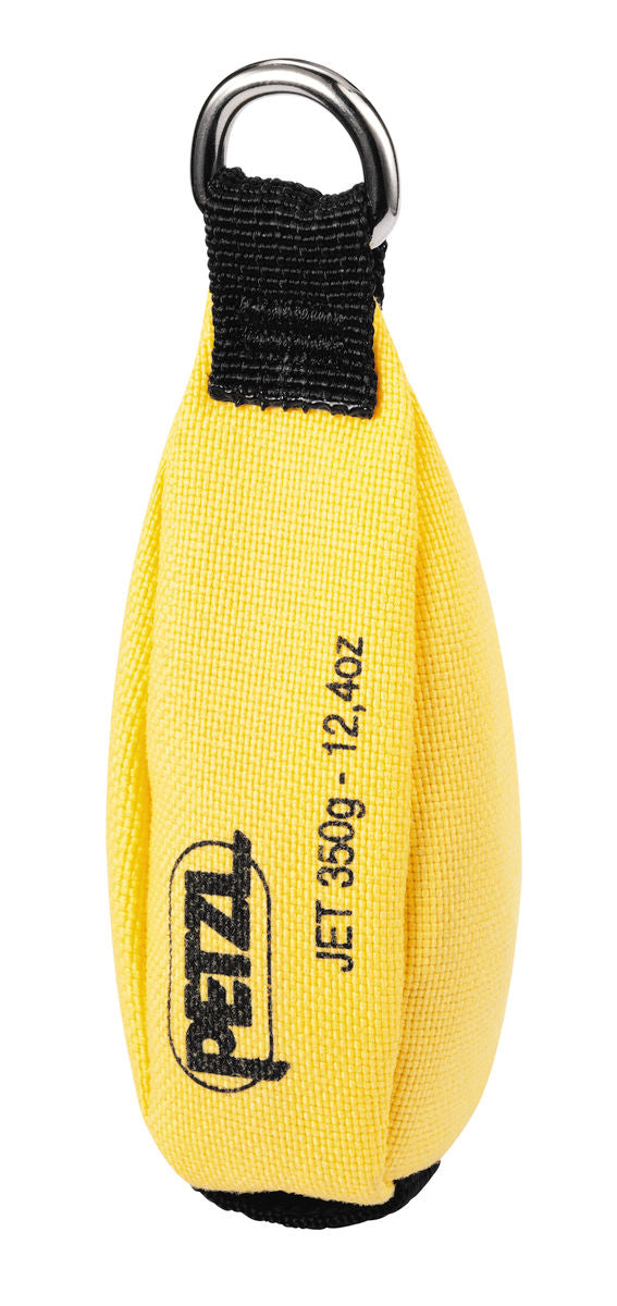 Petzl Jet throw-bag in yellow with a durable double-layer construction. Streamlined design for easy passage through tree branches. 